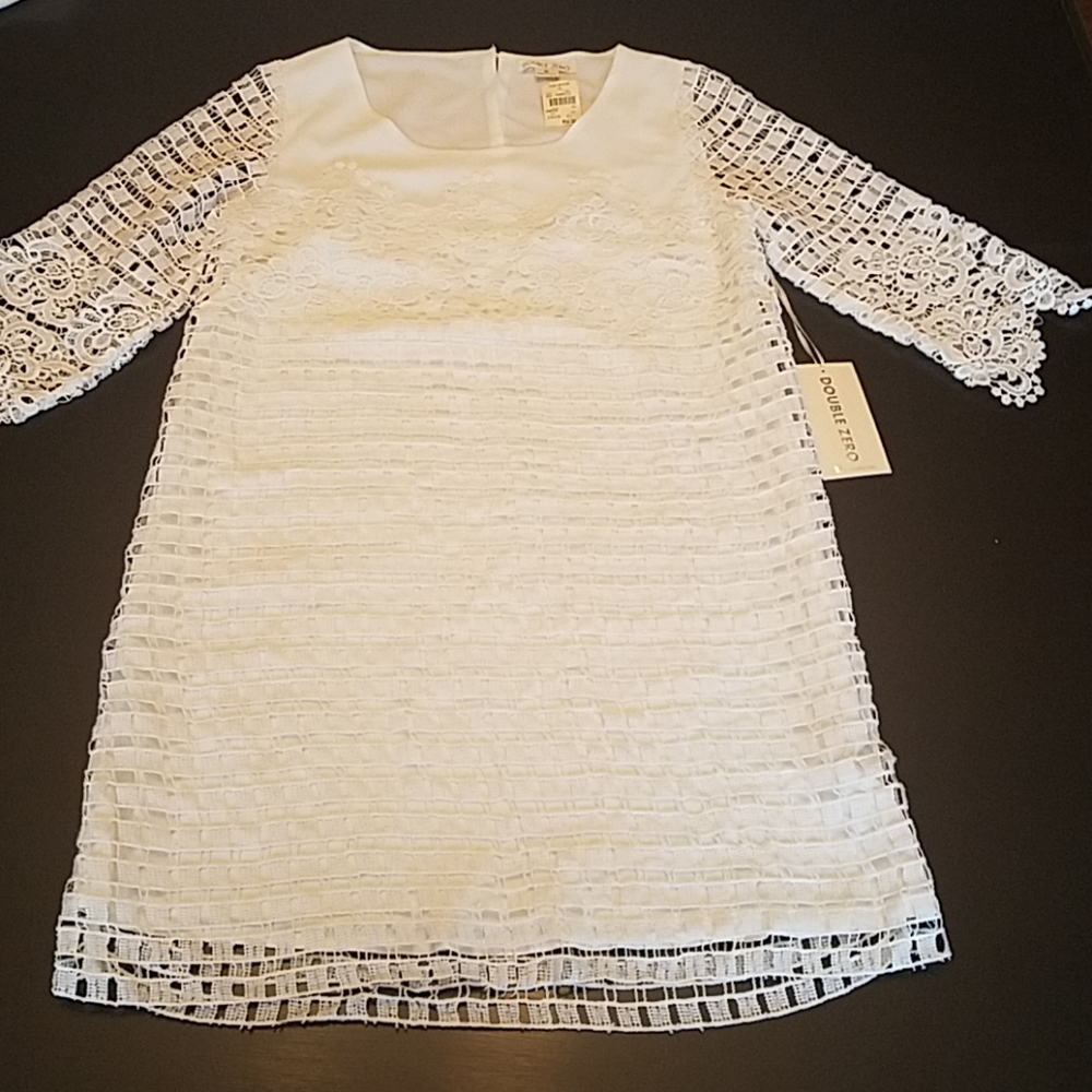 White Full Lace Sleeve Dress sz 6 NEW with tags!
